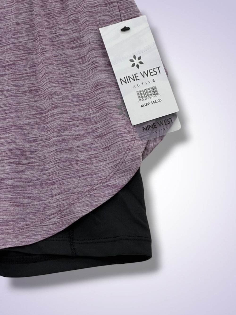 Nine West Active Purple 2-in-1 Moisture Wicking Running Shorts - Picture 2 of 3